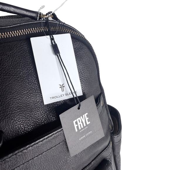 Frye Denver Backpack Black Leather Brass Hardware Dust Bag Men Women 17x12 New main image 4